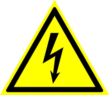 W08 внимание! опасность поражения электрическим током  (пленка, сторона 100 мм) - Знаки безопасности - Знаки по электробезопасности - магазин "Охрана труда и Техника безопасности"